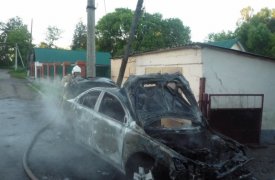 В Богородицком районе сгорел «Мицубиси»