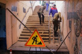 В Туле ремонтируют переход на ул. Каминского