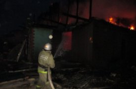 В Узловском районе сгорело нежилое здание