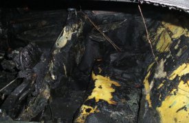 Ночью в центре Тулы сгорел автомобиль