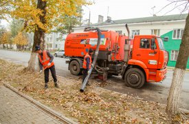 На улицах Тулы замечен гигантский пылесос, собирающий листву