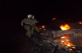 В Тульской области ночью сгорела дача