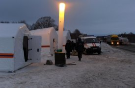 Для замерзших водителей в Тульской области будут действовать пункты обогрева