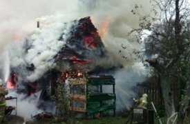 В Веневском районе сгорела баня