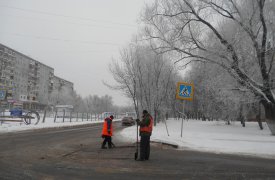 На пересечении ул. Литейной и ул. Курковой в Туле, не смотря на снег, починили дорогу