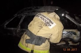 В Киреевском районе сгорела «девятка»